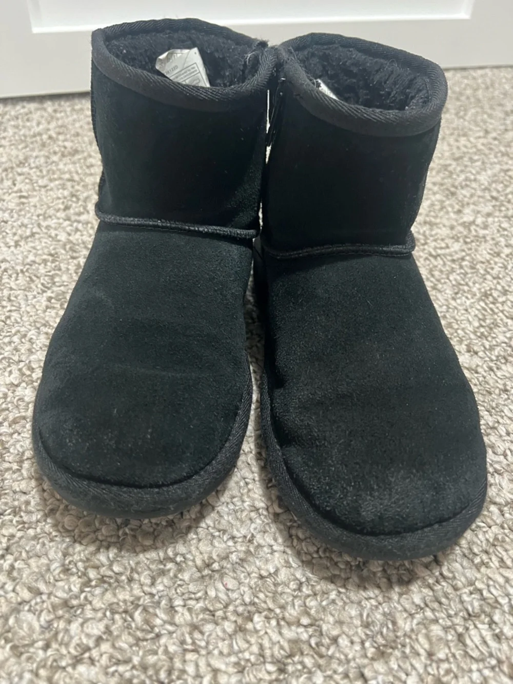 Koolaburra by UGG Kids Black Mini Boots Zip Back Cozy Winter size 1